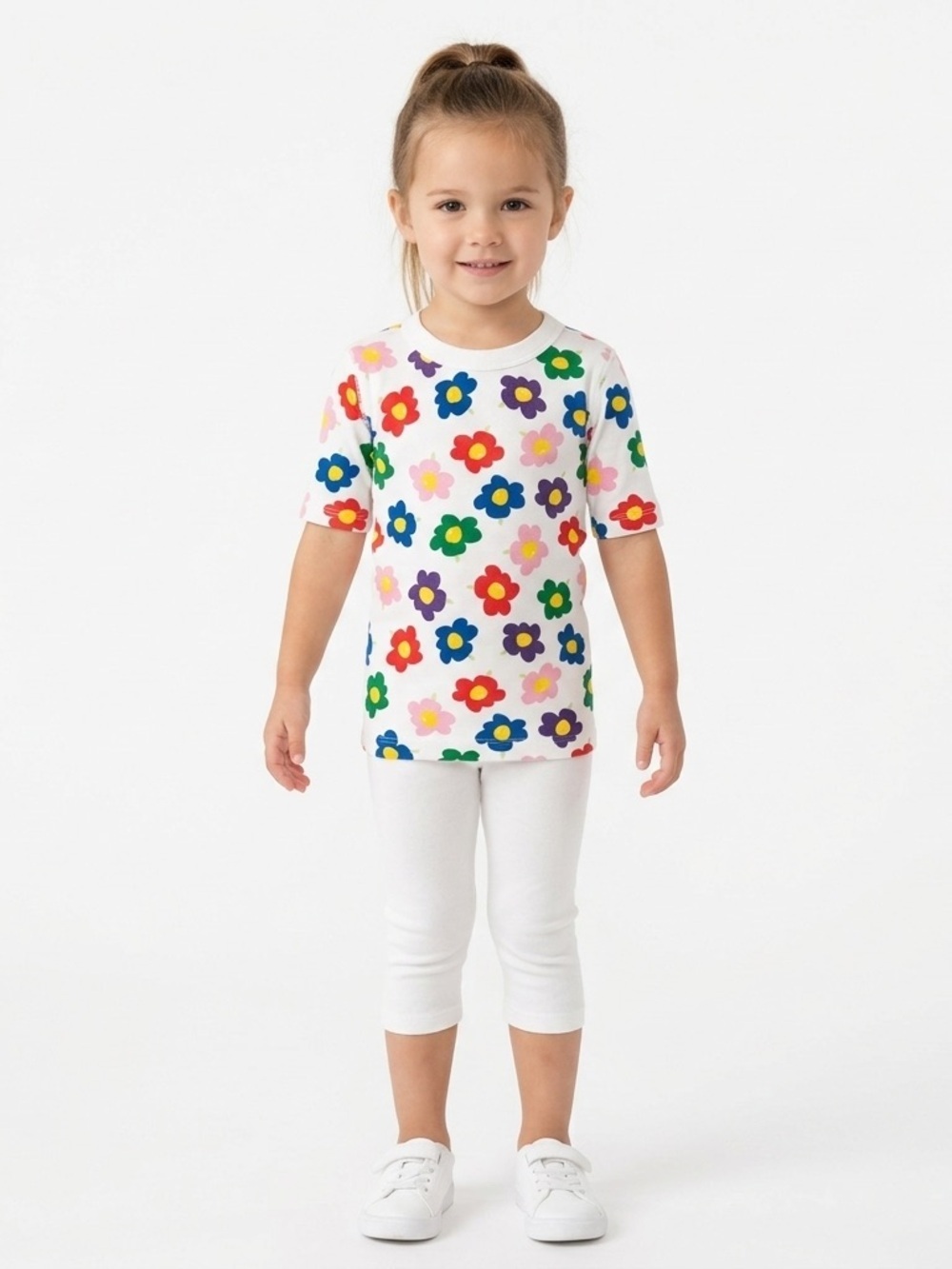 Hanna Andersson Girls Retro Floral Short John Top Organic Cotton 12
